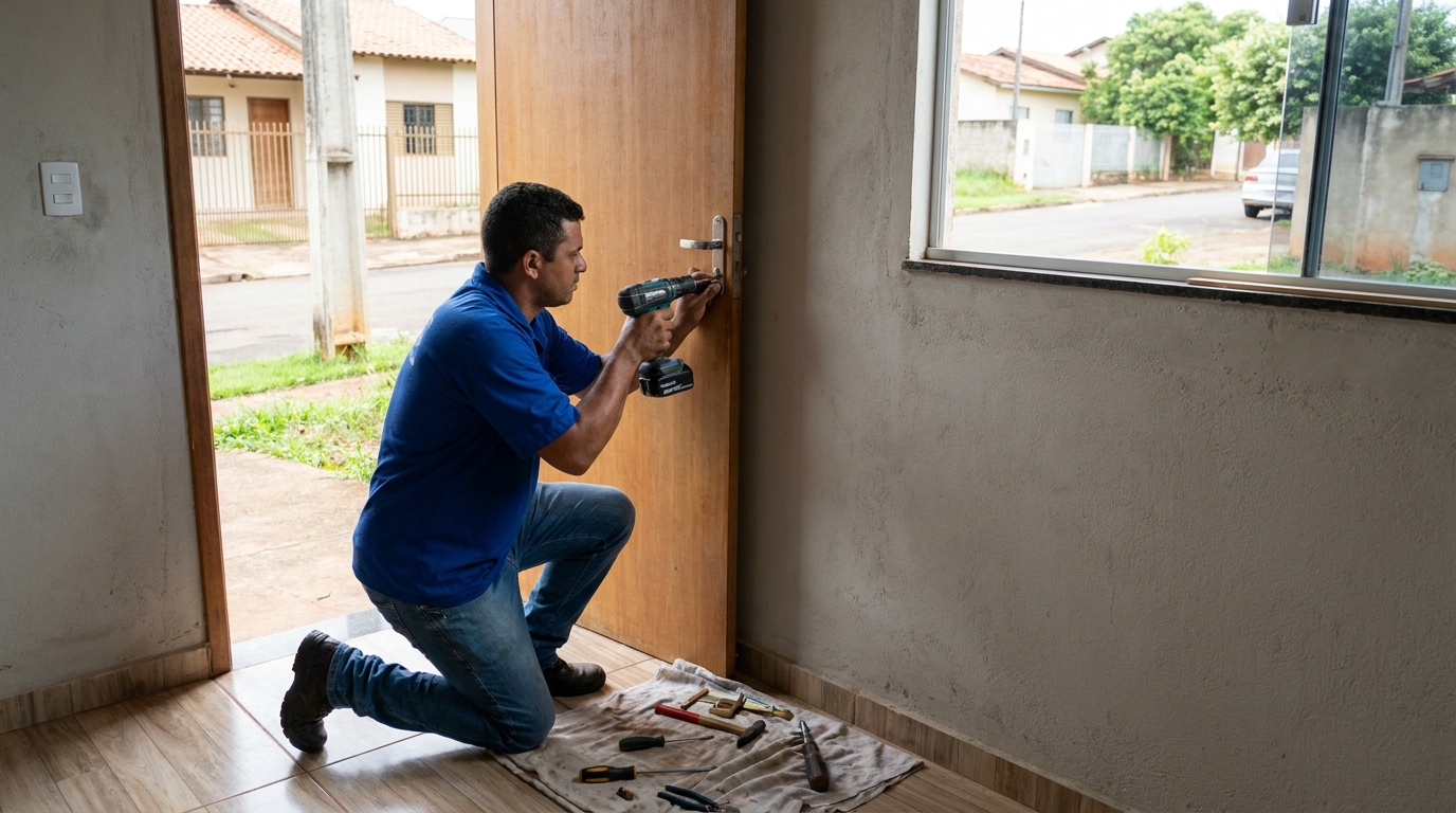Instalação de Fechadura Residencial profissional em Aparecida de Goiânia‑GO