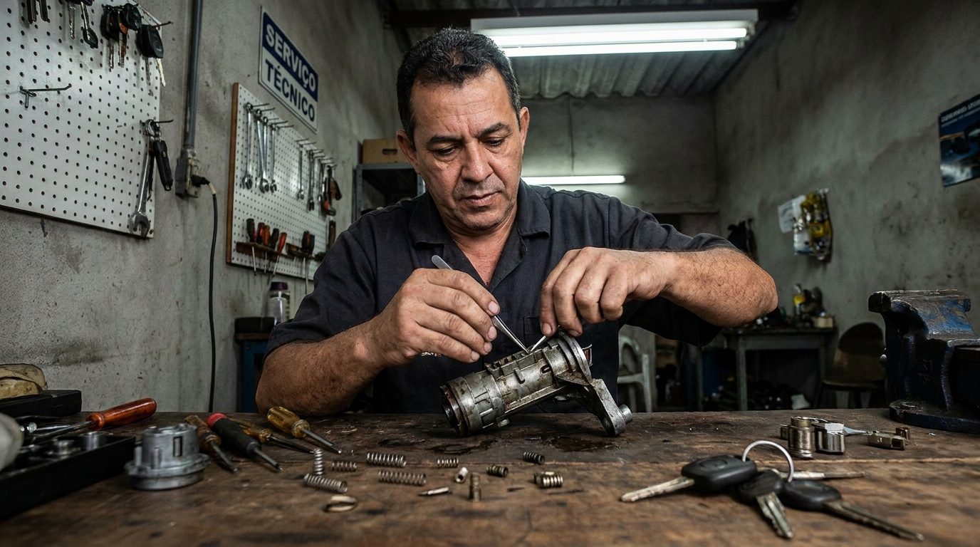 Troca de Segredo do Miolo da Porta profissional em Aparecida de Goiânia‑GO